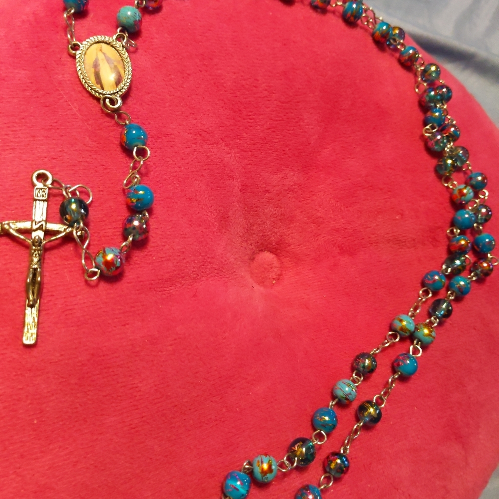 Handmade glass bead rosary